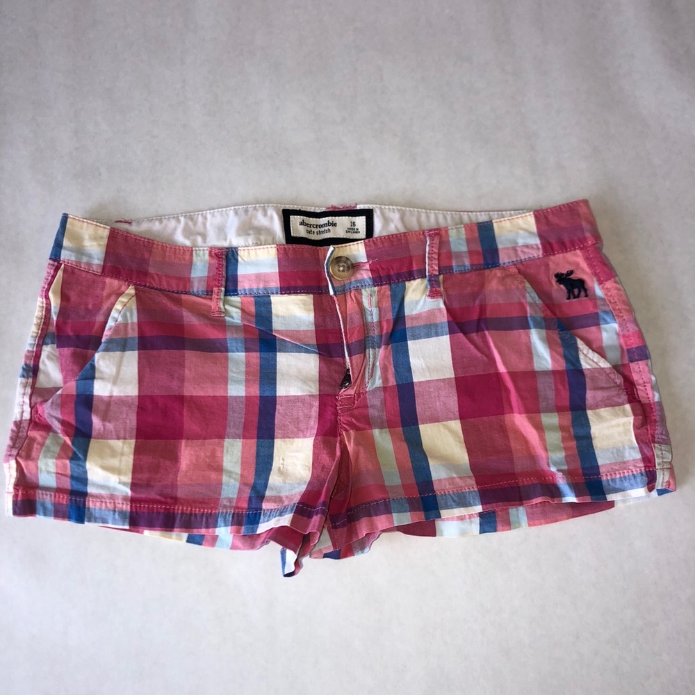 Size 16 Abercrombie Pink Plaid Shorts